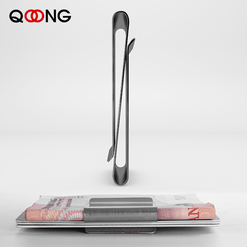 Money Clip Slim - QOONG Stainless Steel Slim Double Sided