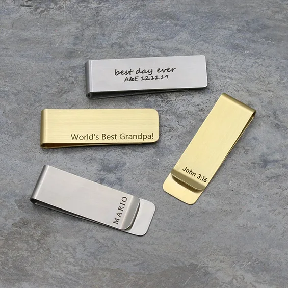 Money Clip Slim - Personalized Money Clip Engraved Gift Custom