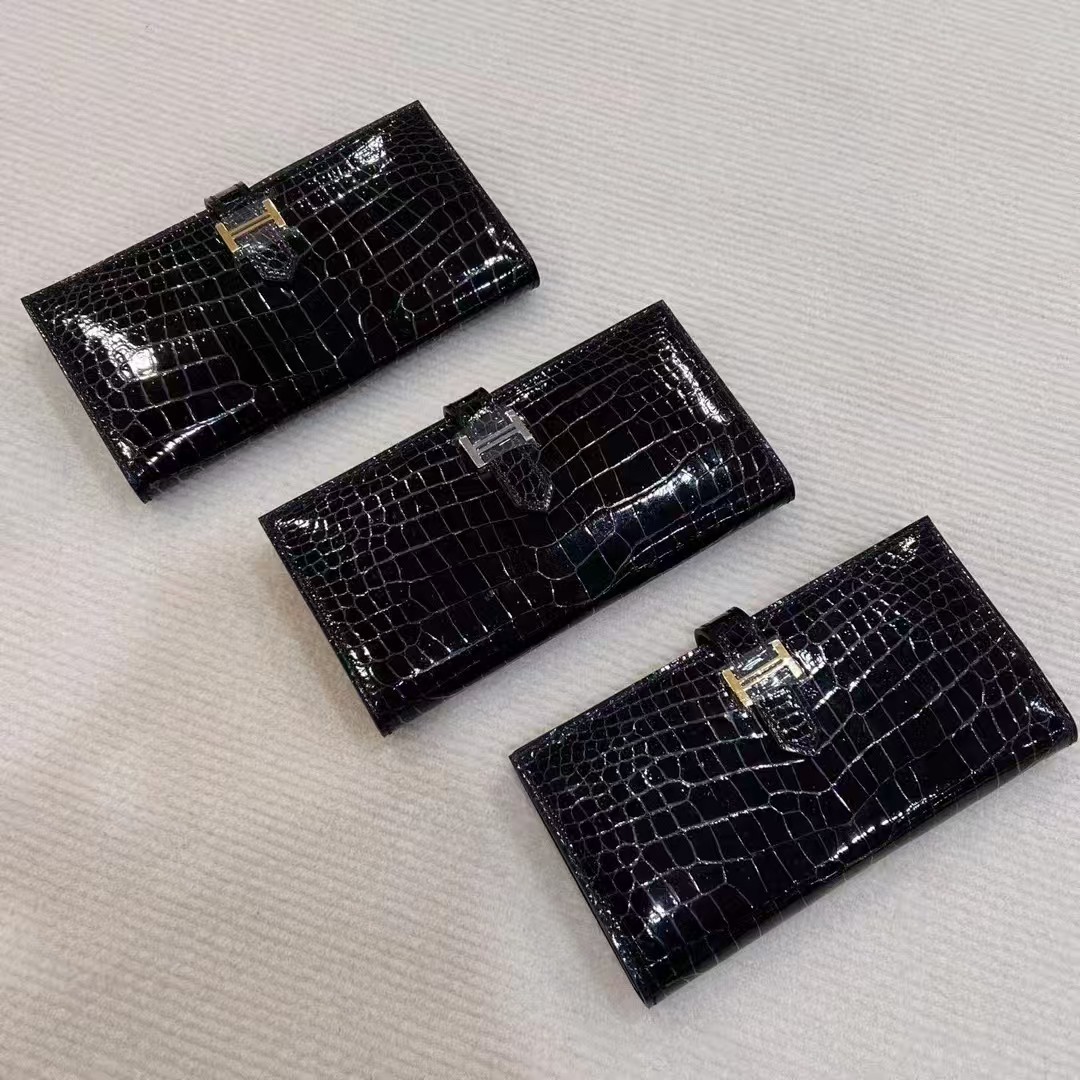 Men Accessories Photos - High Glossy Genuine Crocodile Skin Men's