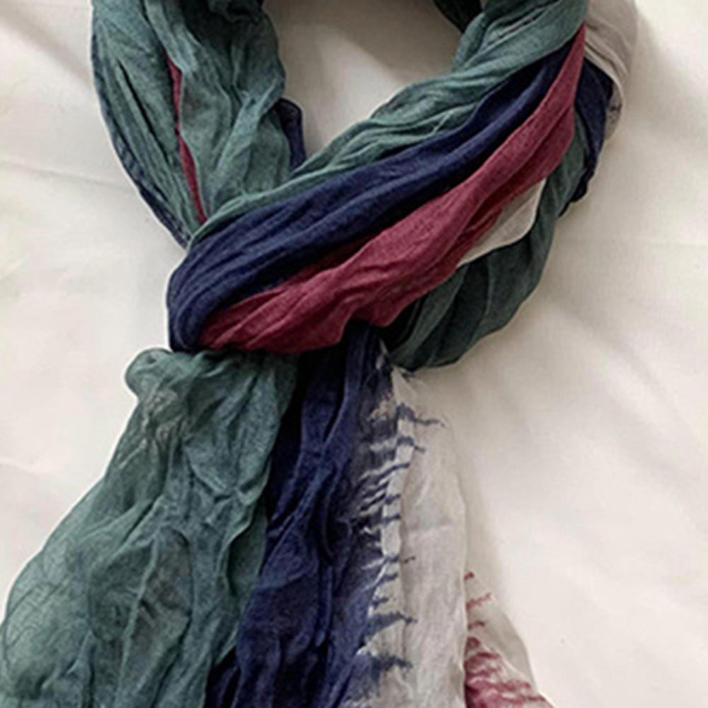 Men Accessories For Neck - Neck Warmer Two-color Gradient Pleated Scarf