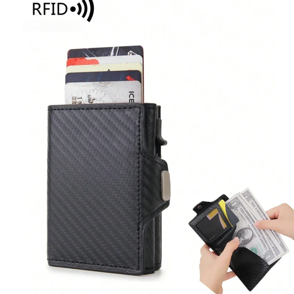 Bifold Leather Wallet - RFID Blocking Pop Up Wallet for