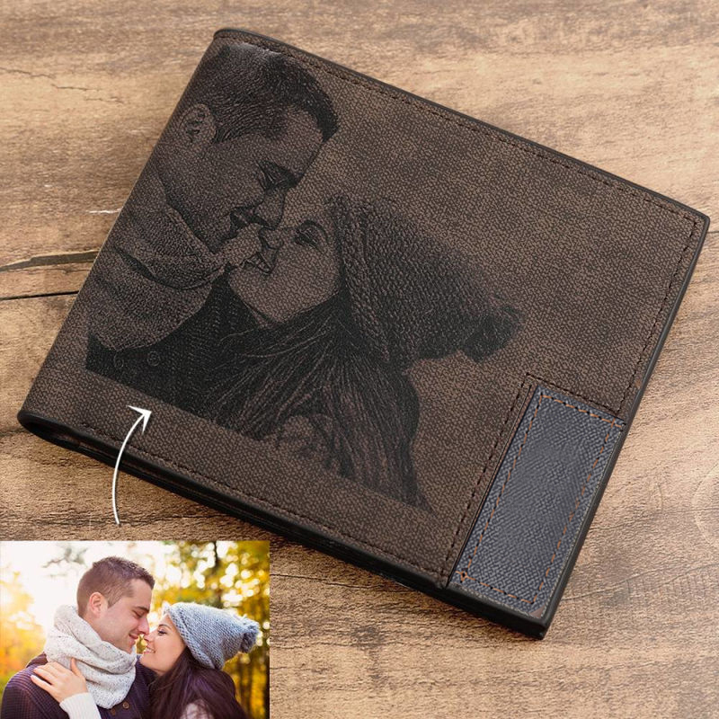 Bifold Leather Wallet - Custom Picture PU Leather Wallet Men's