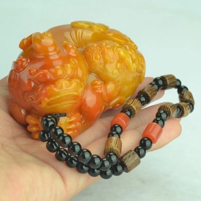 Men Accessories Wrist - Natural Huang Longyu Pixiu Pendant Necklace