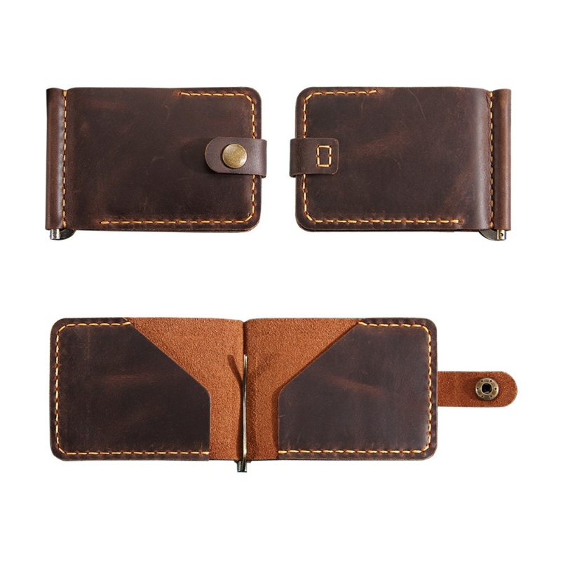 Crazy Horse Leather Money Clip - Card Case Minimalist review and price