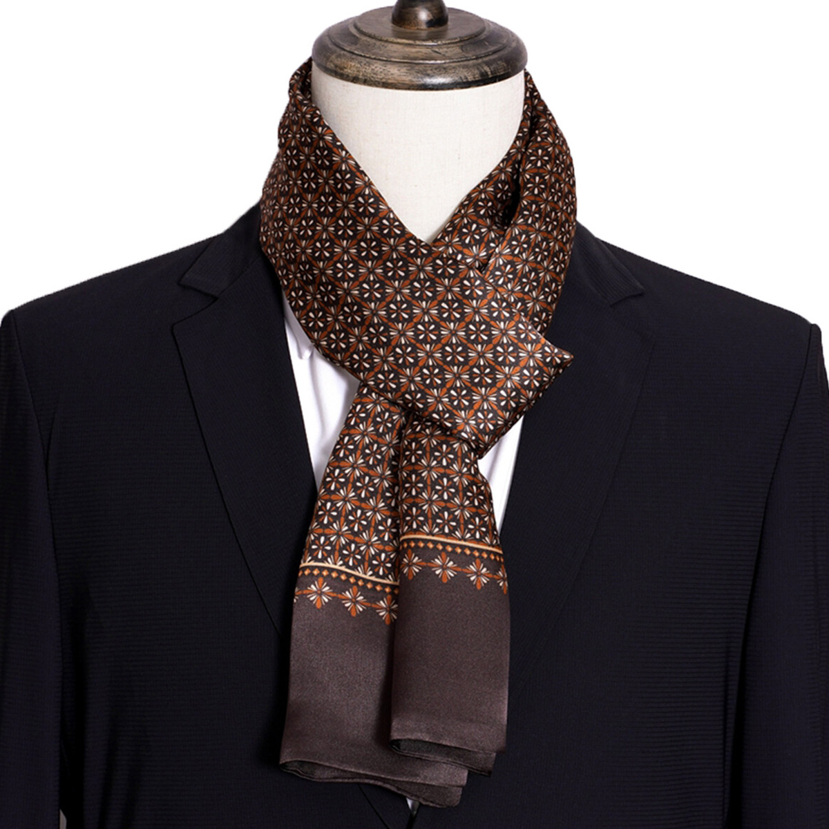 New Men's Stripe Silk Scarf Ho - Men Accessories For Neck review and price
