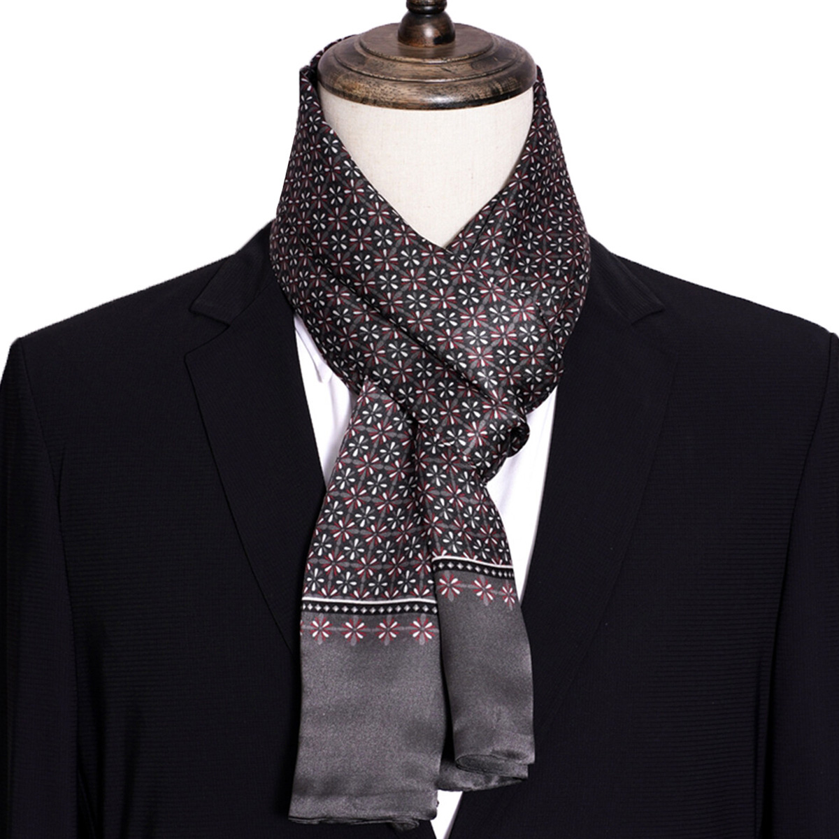 New Men's Stripe Silk Scarf Ho - Men Accessories For Neck review and price