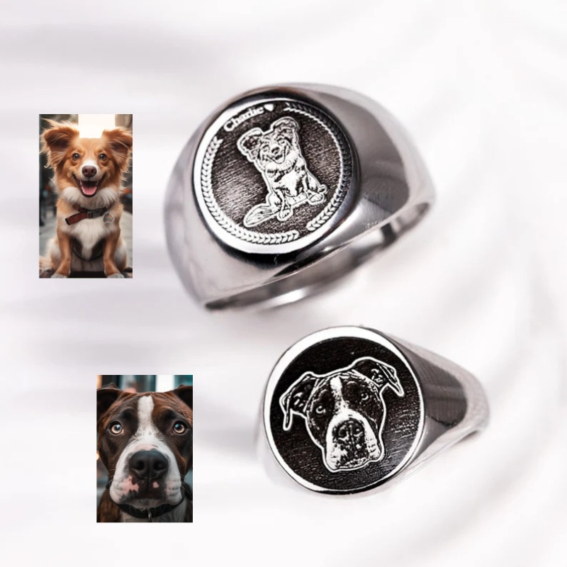Custom Engrave Photo Signet Ri - Men Accessories Photos review and price