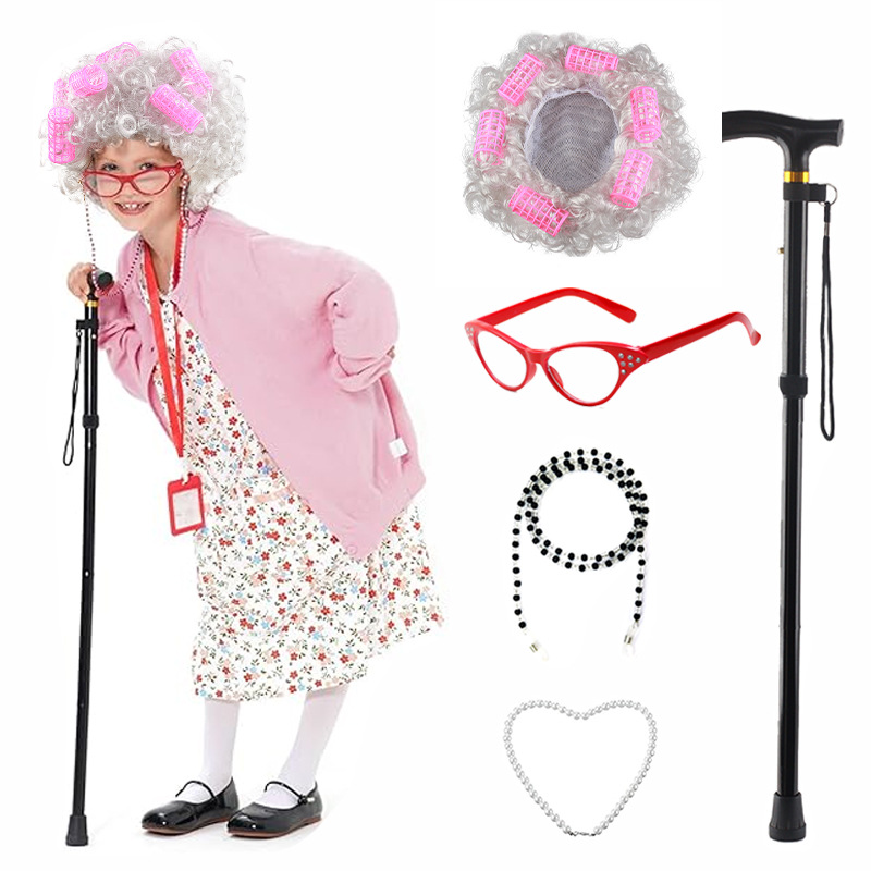 5 Pieces Old Lady Costume Set  - Men'S Accessories In The 1920S review and price
