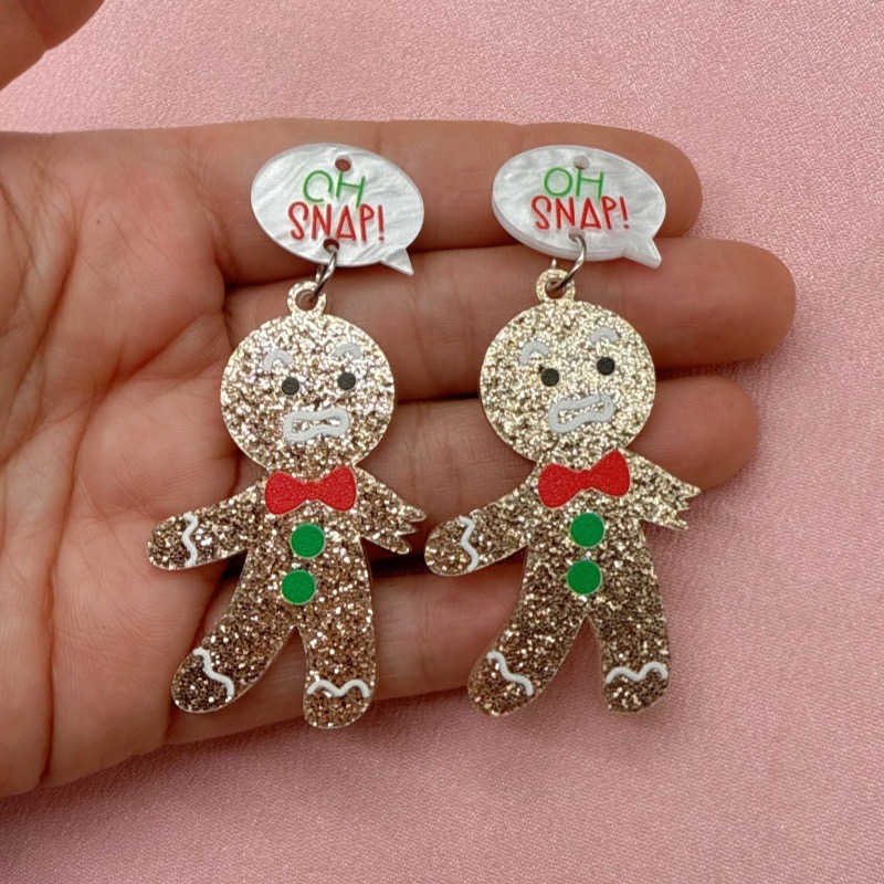 10pcs Cute Christmas Gingerbre - Men Accessories Earrings review and price
