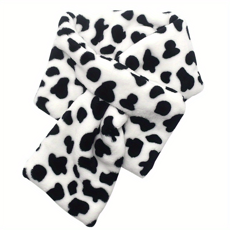 1pc 1pcs Winter Warm Cow Print - Men Accessories For Neck review and price