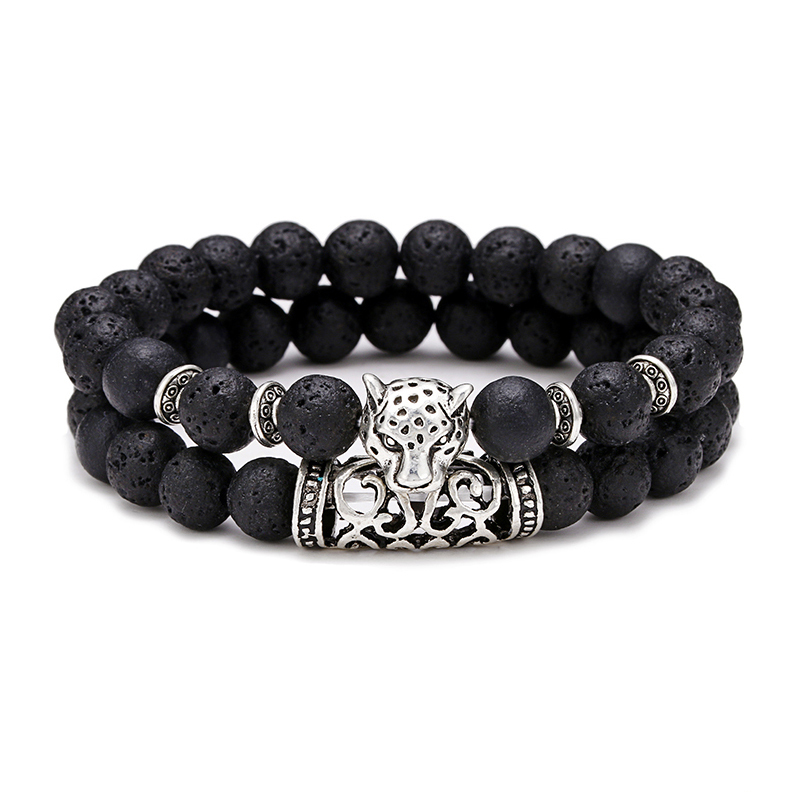 Premium 2Pcs/Set Leopard Beade - Men Accessories Wrist review and price