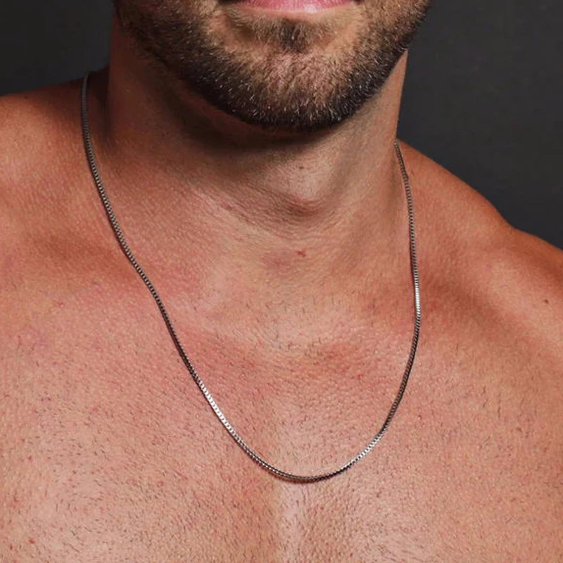 Mens Thin Box Chain Necklace,1 - Men Accessories Gift Box review and price