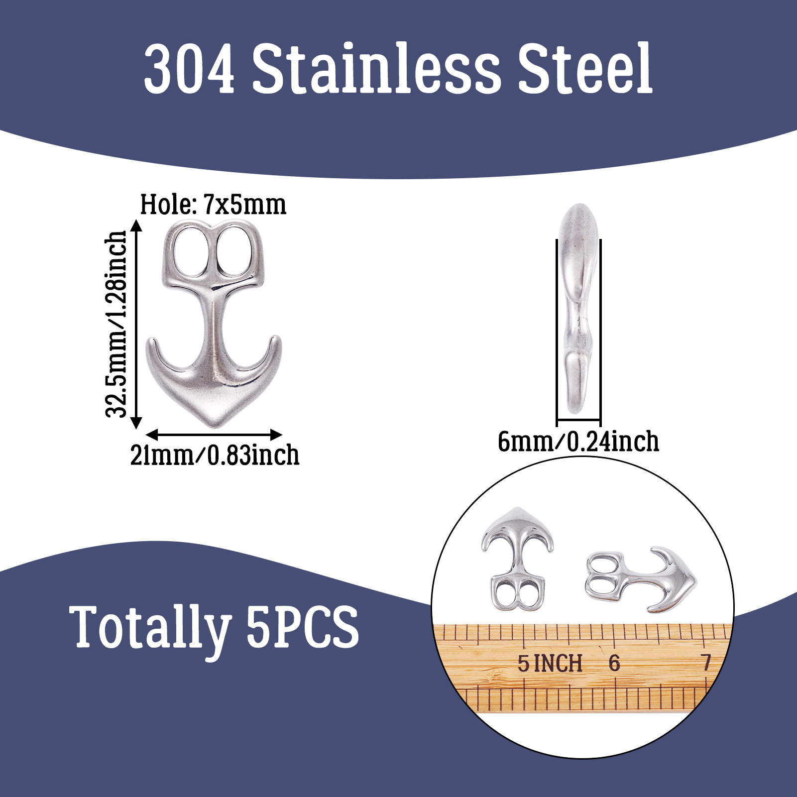 5pcs Anchor Hook Clasps 304 St - Men Accessories Wrist review and price