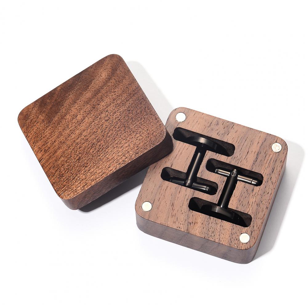 Walnut Cufflink Box Solid Wood - Men Accessories Gift Box review and price