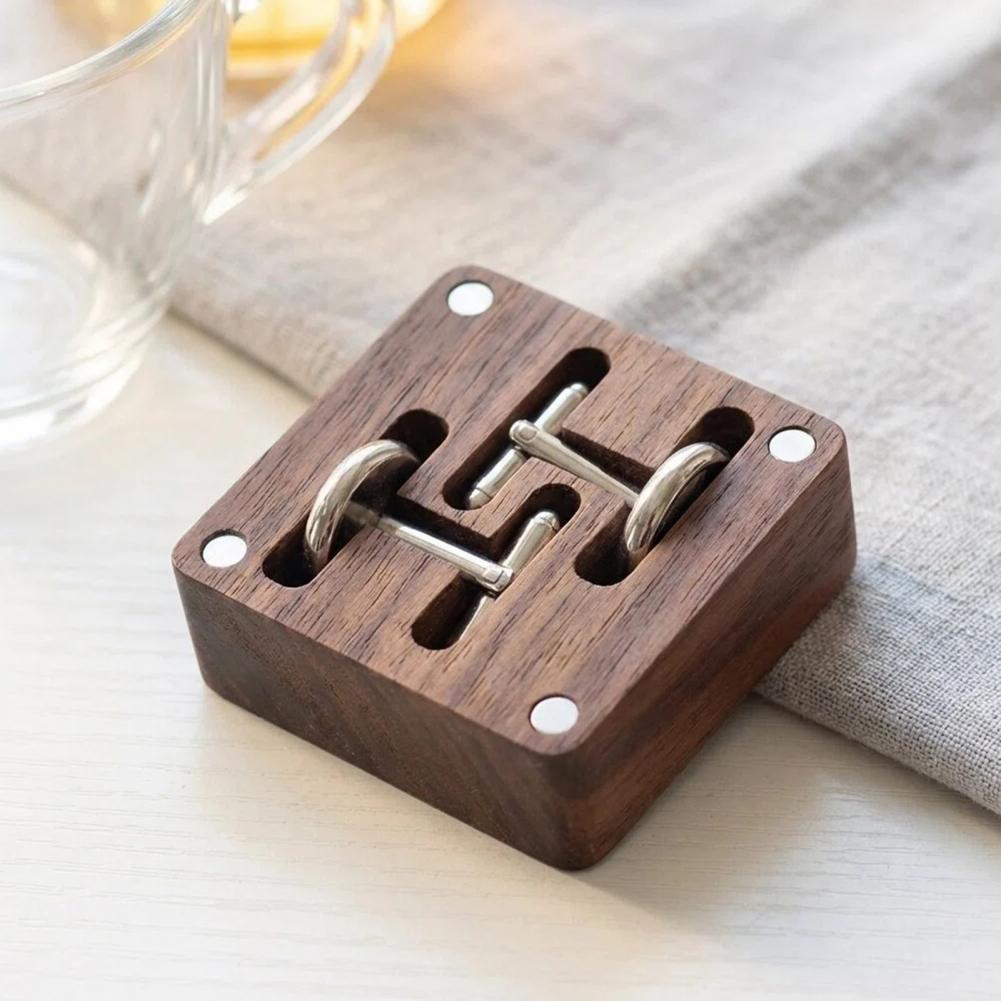 Walnut Cufflink Box Solid Wood - Men Accessories Gift Box review and price