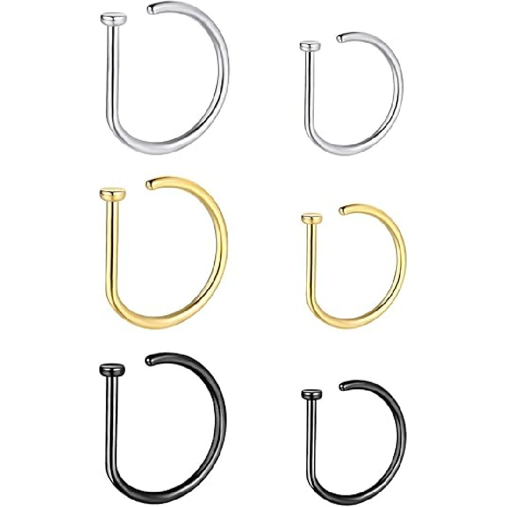 4 Pack Non Piercing D-Shaped N - Men Accessories Earrings review and price