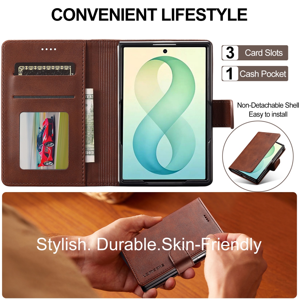 Shockproof for Samsung Galaxy  - Bifold Leather Wallet review and price
