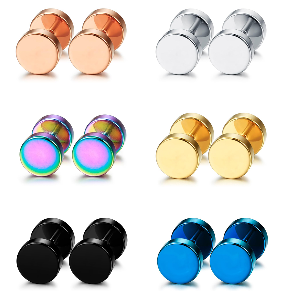1 Pair/6 Pairs Stainless Steel - Men Accessories Earrings review and price