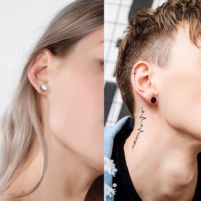 1 Pair/6 Pairs Stainless Steel - Men Accessories Earrings review and price