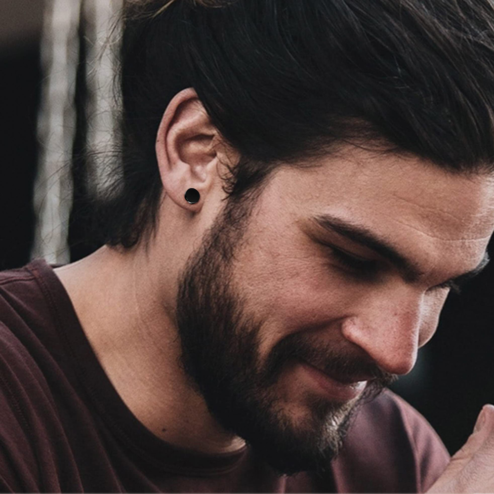 1 Pair/6 Pairs Stainless Steel - Men Accessories Earrings review and price